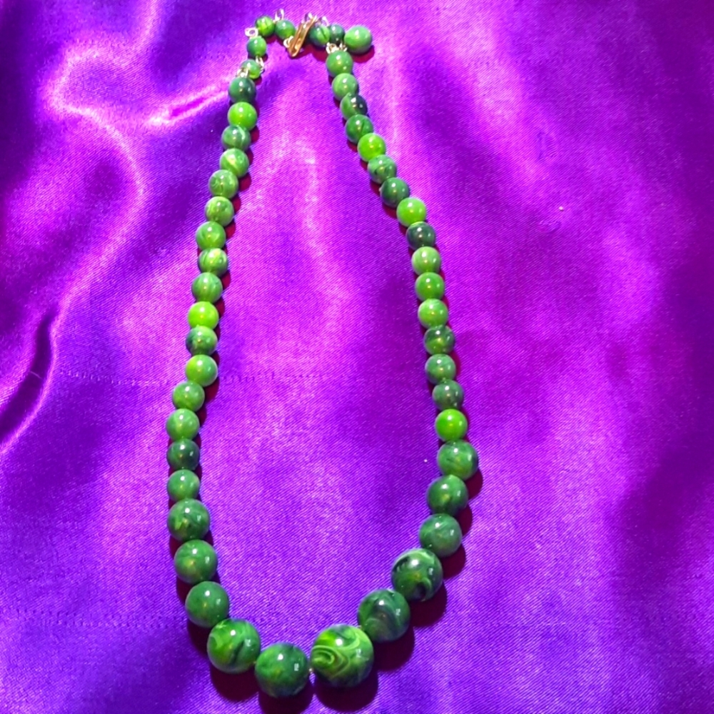 Vintage Green beaded necklace